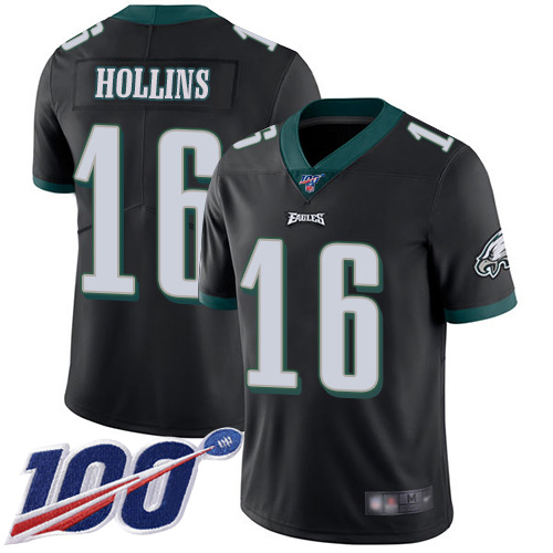 Men Philadelphia Eagles 16 Mack Hollins Black Alternate Vapor Untouchable NFL Jersey Limited Player